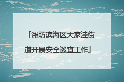 潍坊滨海区大家洼街道开展安全巡查工作
