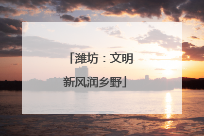 潍坊：文明新风润乡野