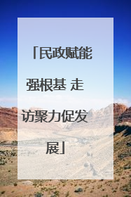 民政赋能强根基 走访聚力促发展