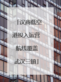 汉商低空港投入运营 航线覆盖武汉三镇