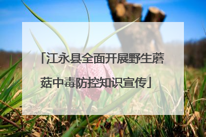 江永县全面开展野生蘑菇中毒防控知识宣传