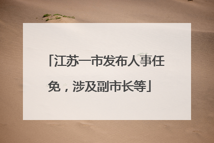 江苏一市发布人事任免，涉及副市长等