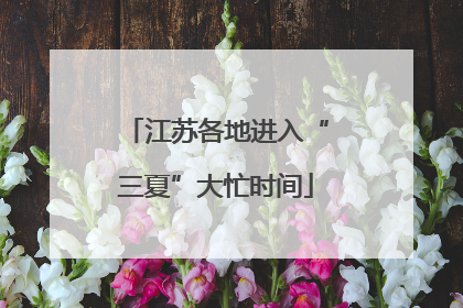 江苏各地进入“三夏”大忙时间