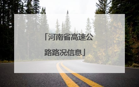 河南省高速公路路况信息