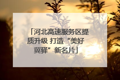 河北高速服务区提质升级 打造“美好冀驿”新名片
