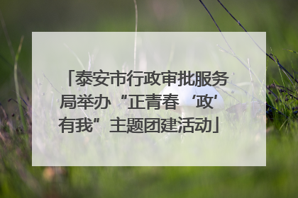 泰安市行政审批服务局举办“正青春‘政’有我”主题团建活动