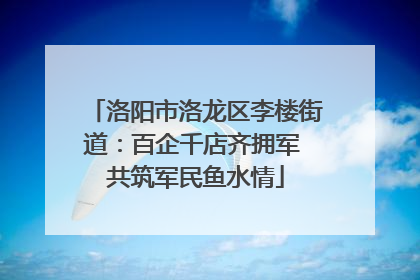洛阳市洛龙区李楼街道：百企千店齐拥军 共筑军民鱼水情