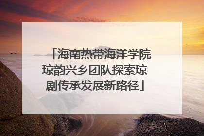 海南热带海洋学院琼韵兴乡团队探索琼剧传承发展新路径