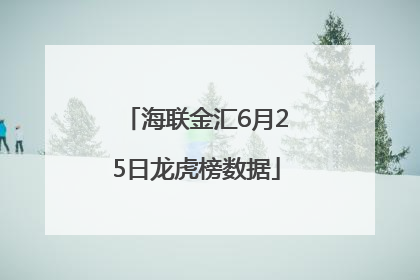 海联金汇6月25日龙虎榜数据