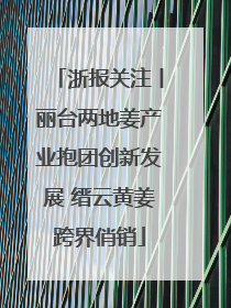浙报关注丨丽台两地姜产业抱团创新发展 缙云黄姜跨界俏销