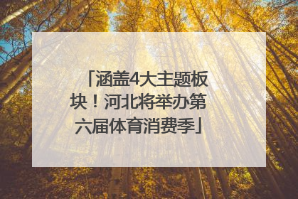 涵盖4大主题板块！河北将举办第六届体育消费季