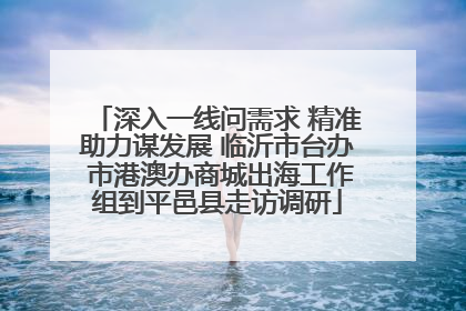 深入一线问需求 精准助力谋发展 临沂市台办 市港澳办商城出海工作组到平邑县走访调研
