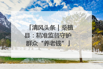 清风头条｜桑植县：精准监督守护群众“养老钱”