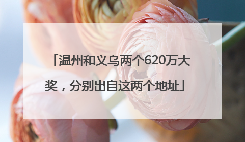 温州和义乌两个620万大奖，分别出自这两个地址