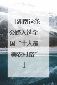 湖南这条公路入选全国“十大最美农村路”
