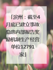 滨州：截至4月底已建立事故隐患内部报告奖励机制生产经营单位12791家