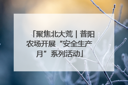 聚焦北大荒｜普阳农场开展“安全生产月”系列活动