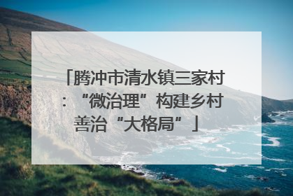 腾冲市清水镇三家村：“微治理”构建乡村善治“大格局”