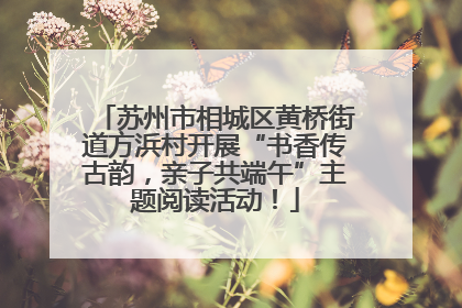 苏州市相城区黄桥街道方浜村开展“书香传古韵，亲子共端午”主题阅读活动！