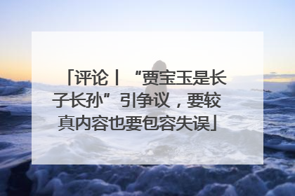 评论丨“贾宝玉是长子长孙”引争议，要较真内容也要包容失误