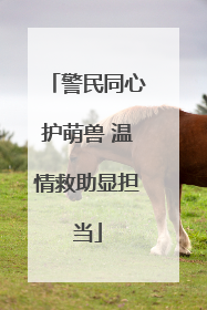 警民同心护萌兽 温情救助显担当
