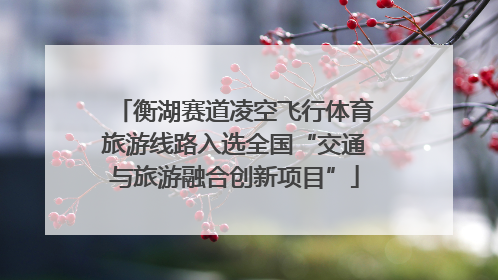 衡湖赛道凌空飞行体育旅游线路入选全国“交通与旅游融合创新项目”