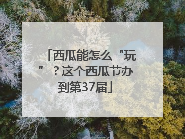 西瓜能怎么“玩”？这个西瓜节办到第37届