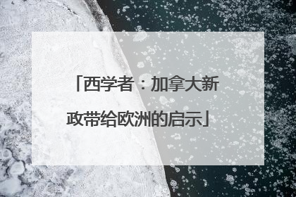 西学者：加拿大新政带给欧洲的启示