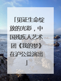 见证生命绽放的光彩，中国残疾人艺术团《我的梦》在沪公益演出