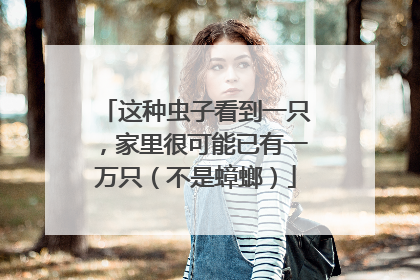 这种虫子看到一只，家里很可能已有一万只（不是蟑螂）
