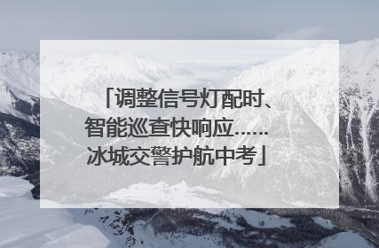 调整信号灯配时、智能巡查快响应……冰城交警护航中考