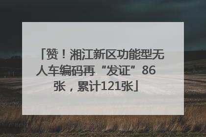 赞！湘江新区功能型无人车编码再“发证”86张，累计121张