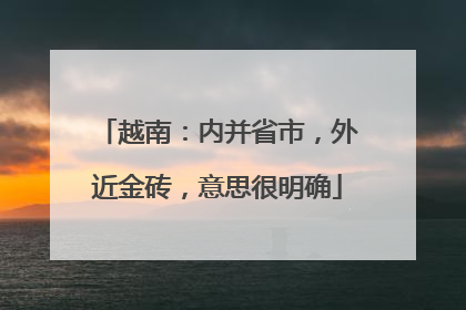 越南：内并省市，外近金砖，意思很明确