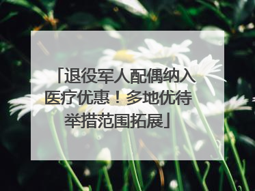 退役军人配偶纳入医疗优惠！多地优待举措范围拓展