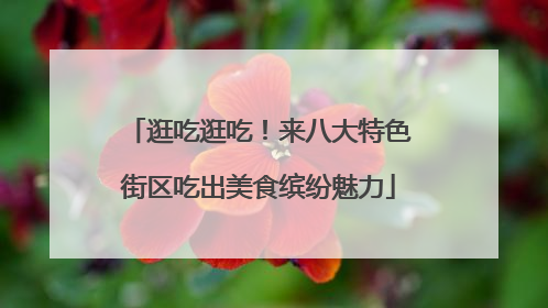 逛吃逛吃！来八大特色街区吃出美食缤纷魅力