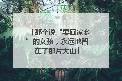 那个说“要回家乡”的女孩，永远地留在了那片大山