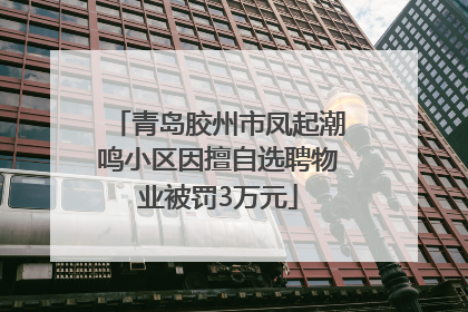青岛胶州市凤起潮鸣小区因擅自选聘物业被罚3万元