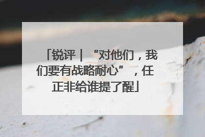 锐评｜“对他们，我们要有战略耐心”，任正非给谁提了醒