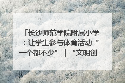 长沙师范学院附属小学：让学生参与体育活动“一个都不少”｜“文明创建耀三湘”专栏