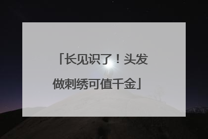 长见识了！头发做刺绣可值千金