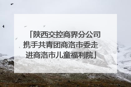陕西交控商界分公司携手共青团商洛市委走进商洛市儿童福利院