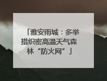 雅安雨城：多举措织密高温天气森林“防火网”