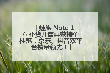魅族 Note 16 补货开售再获榜单桂冠，京东、抖音双平台销量领先！