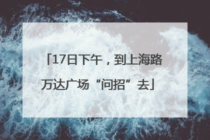 17日下午，到上海路万达广场“问招”去