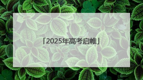 2025年高考启帷
