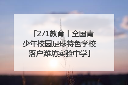271教育丨全国青少年校园足球特色学校落户潍坊实验中学