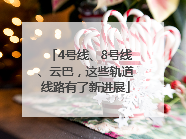 4号线、8号线、云巴，这些轨道线路有了新进展