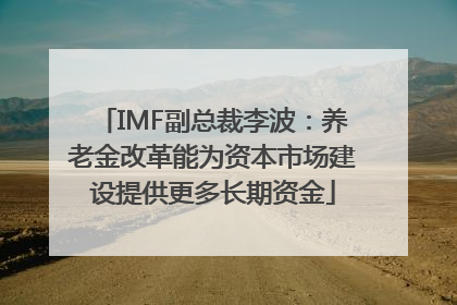 IMF副总裁李波：养老金改革能为资本市场建设提供更多长期资金
